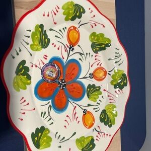 Hand Painted Decorative Ceramic Platter Made in Spain